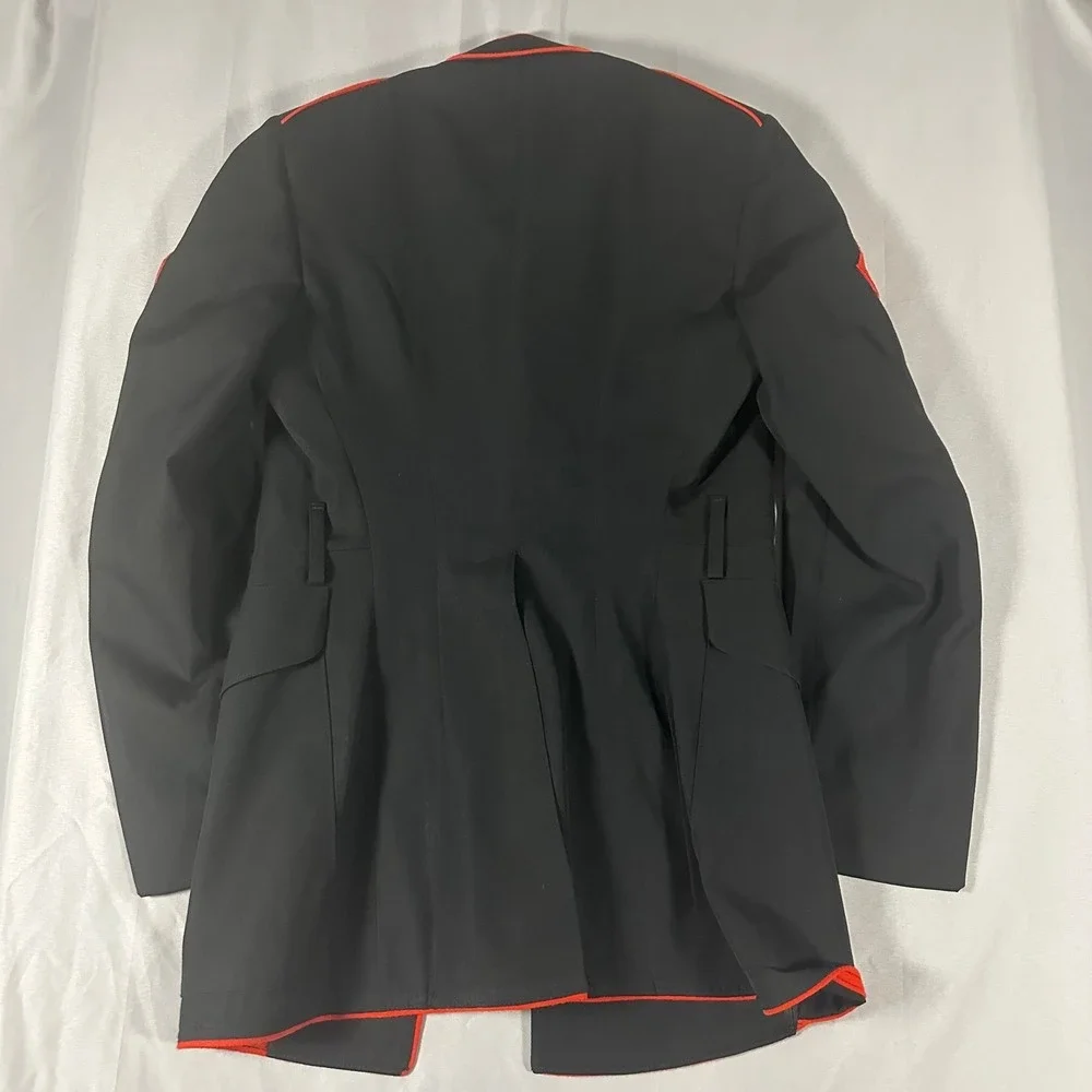 Crown‎ Clothing USMC Dress Blues Jacket Mens 38L Blue Excellent Poly Wool Coat